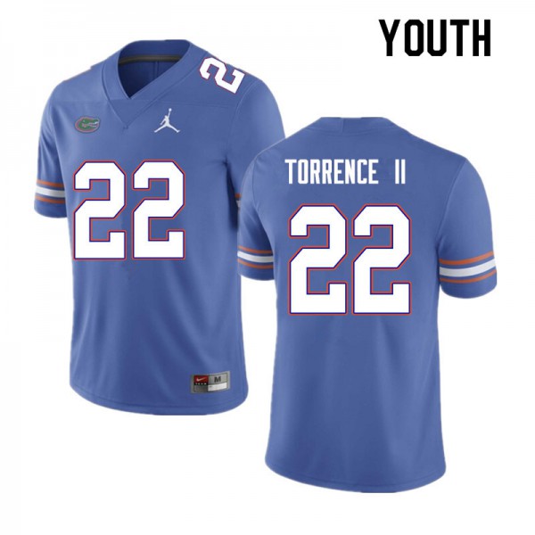 Youth #22 Rashad Torrence II Florida Gators College Football Jerseys Blue